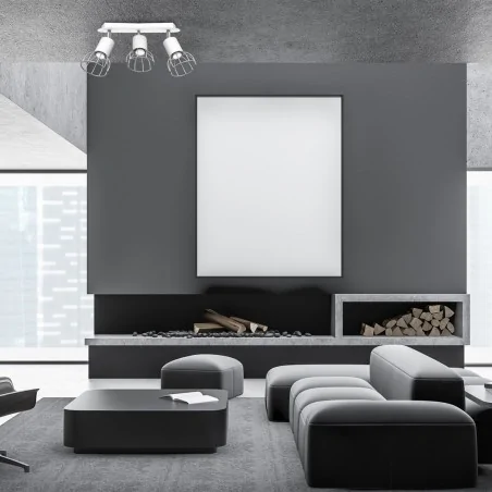 Lampy-sufitowe - loftowa lampa sufitowa biało - chromowa 3xgu10 mini dante mlp7363 eko-light 