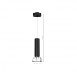 Lampy-sufitowe - czarna lampa wisząca o złotym kloszu 1xgu10 mini dante mlp7359 eko-light 