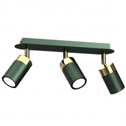 Lampy-sufitowe - zielono-złota lampa sufitowa z metalu 3xgu10 joker mlp7719 eko-light