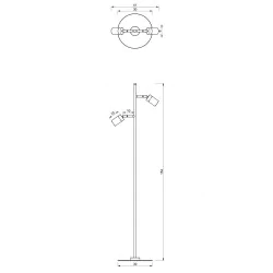 Lampy-stojace - czarna lampa podłogowa 155cm 2xgu10 joker mlp7535 eko-light 