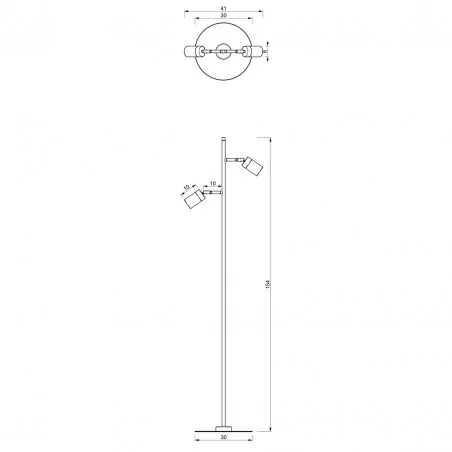 Lampy-stojace - czarna lampa podłogowa 155cm 2xgu10 joker mlp7535 eko-light 