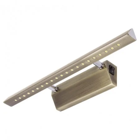 Kinkiety-lazienkowe - złota oprawa dekoracyjna na ścianę smd led riton led 4w antic brass 4000k 03073 ideus 