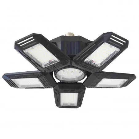 Lampy-sufitowe - lampa warsztatowa led składana 5-skrzydłowa e27 55w, 6500k, 4950lm rigel wl-10 orno 