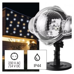 Ozdobne-oswietlenie-do-ogrodu - projektor led gwiazdki zimne+ciepłe światło ip44 dcpn01 emos 