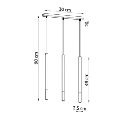 Lampy-sufitowe - oświetlenie wiszące listwa 30cm 3 tuby x g9 mozaica 3l sl.0889 sollux 