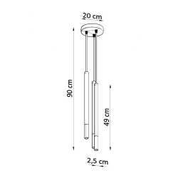 Lampy-sufitowe - lampa wisząca ze stali 90cm wysokości 3xg9 mozaica 3p sl.0893 sollux 