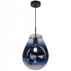 Lampy-sufitowe - lampa wisząca szklana niebieska e27 kimberly blue 316257 polux