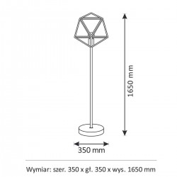 Lampy-stojace - złota lampa podłogowa stalowa e27 denmark 318855 polux 