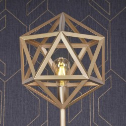Lampy-stojace - złota lampa podłogowa stalowa e27 denmark 318855 polux 