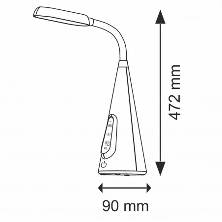Lampki-biurkowe - lampka biurkowa led z wyświetlaczem biała 7w 3000k multi 311252 polux 