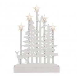 Dekoracje-swiateczne-led - dekoracja świąteczna 5 led biały las z gwiazdami ciepła biel ip20 timer dcaw13 emos
