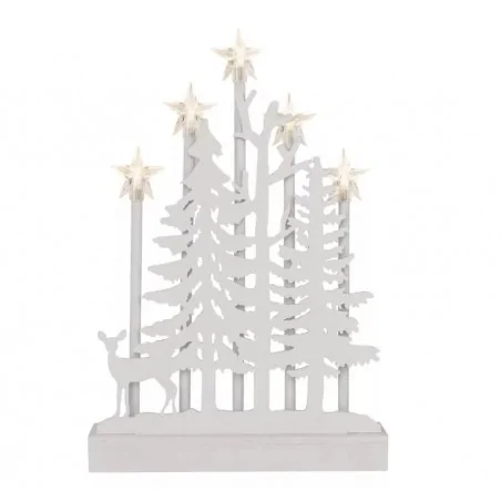 Dekoracje-swiateczne-led - dekoracja świąteczna 5 led biały las z gwiazdami ciepła biel ip20 timer dcaw13 emos 