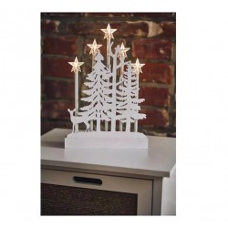 Dekoracje-swiateczne-led - dekoracja świąteczna 5 led biały las z gwiazdami ciepła biel ip20 timer dcaw13 emos 