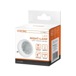 Lampki-nocne - lampka nocna 8xled z czujnikiem ruchu i zmierzchu 120° 40lm 6500k la-2 orno 