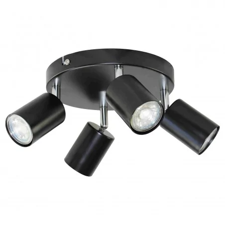Lampy-sufitowe - czarna oprawa ścienno-sufitowa ruchoma gu10 4x50w ip20 rino ad-op-6347bgu10 orno 