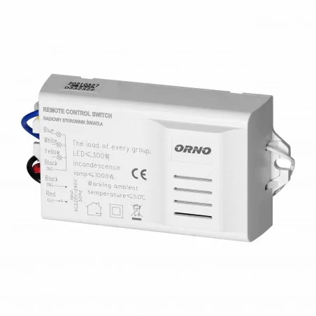 Urzadzenia-zdalnie-sterowane - bezprzewodowy 3-kanałowy sterownik oświetlenia + 2 piloty or-gb-448 orno 