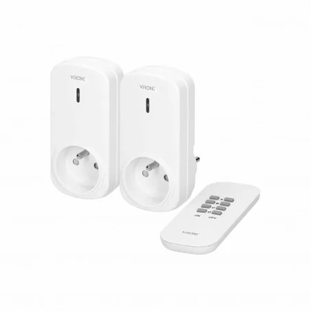 Urzadzenia-zdalnie-sterowane - zestaw bezprzewodowych gniazd sterowanych pilotem 2+1 rs-4 orno 