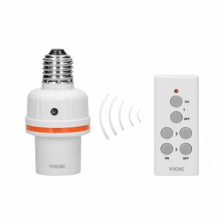 Urzadzenia-zdalnie-sterowane - bezprzewodowe gniazdo żarówki z gwintem e27 sterowane pilotem rs-6 orno 