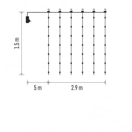 Oswietlenie-choinkowe - kurtyna nano łezki z ciepłym światłem 3,6w 8 trybów ip44 d3ew03 emos 