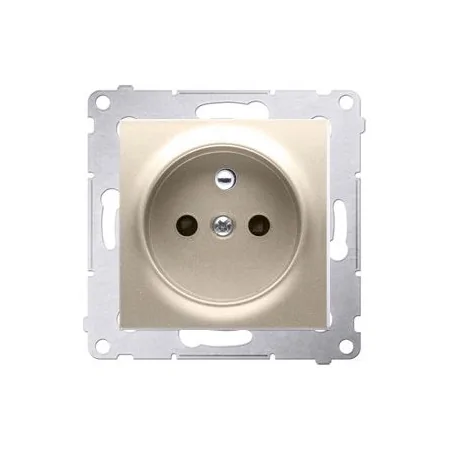 Gniazda-pojedyncze-podtynkowe - gniazdo pojedyncze z uziemieniem i przesłonami torów do ramek nature i premium złoty mat dgz1cz.01/44 simon 54 kontakt-simon 