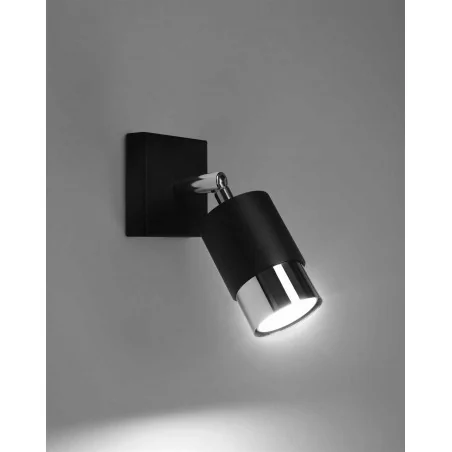 Kinkiety-do-salonu - kinkiet czarno-chromowy ruchomy gu10 40w nero sl.1064 sollux 