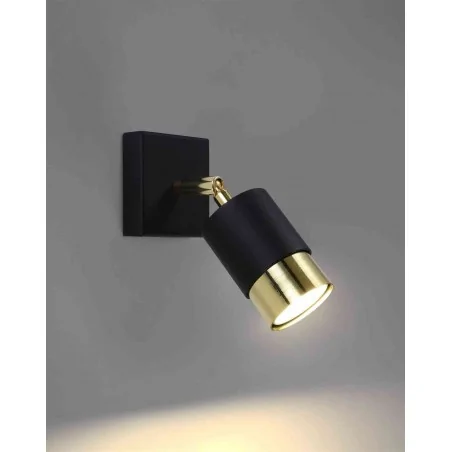 Kinkiety-do-salonu - szykowna lampa ścienna ruchoma czarno-złota 40w 1xgu10 nero sl.1069 sollux 
