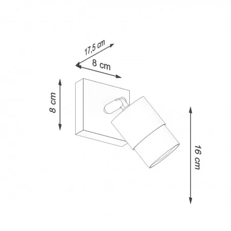 Kinkiety-do-salonu - szykowna lampa ścienna ruchoma czarno-złota 40w 1xgu10 nero sl.1069 sollux 