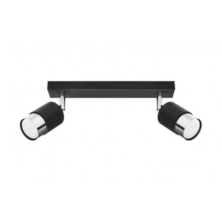 Lampy-sufitowe - lampa sufitowa - listwa 30cm ruchome klosze 2xgu10 40w nero sl.1065 sollux 