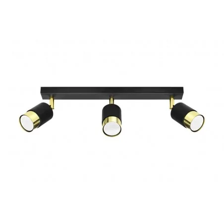Lampy-sufitowe - potrójne oświetlenie sufitowe stalowe ruchome 3x40w gu10 nero sl.1071 sollux 