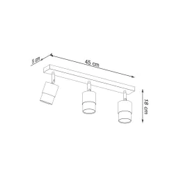 Lampy-sufitowe - potrójne oświetlenie sufitowe stalowe ruchome 3x40w gu10 nero sl.1071 sollux 