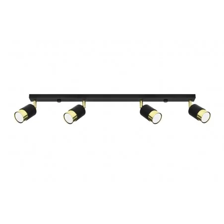 Lampy-sufitowe - czarno-złota lampa sufitowa listwa 81cm 4x40w gu10 nero sl.1072 sollux 
