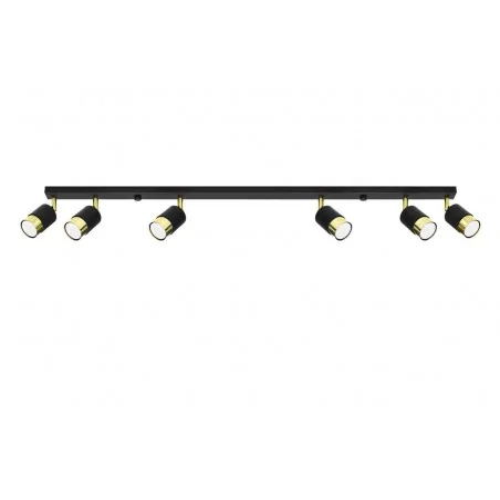 Lampy-sufitowe - przestrzenna lampa sufitowa ruchome reflektory 6x40w gu10 nero sl.1073 sollux 