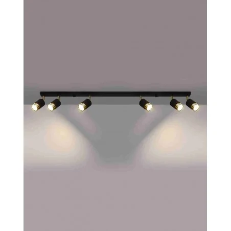 Lampy-sufitowe - przestrzenna lampa sufitowa ruchome reflektory 6x40w gu10 nero sl.1073 sollux 