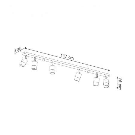 Lampy-sufitowe - przestrzenna lampa sufitowa ruchome reflektory 6x40w gu10 nero sl.1073 sollux 
