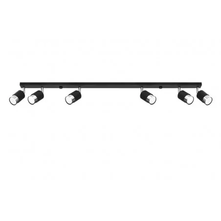 Lampy-sufitowe - lampa sufitowa - listwa 117cm ruchome klosze 6x40w gu10 nero sl.1068 sollux 
