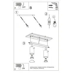 Kinkiety-do-salonu - drewniana lampa sufitowa listwa 30cm 2x40w gu10 berg sl.0702 sollux 