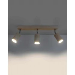 Lampy-sufitowe - oświetlenie sufitowe listwa z naturalnego drewna 3x40w gu10 berg sl.0703 sollux 