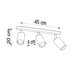 Lampy-sufitowe - oświetlenie sufitowe listwa z naturalnego drewna 3x40w gu10 berg sl.0703 sollux 