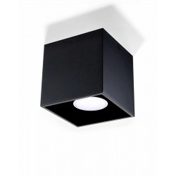 Plafony - plafon czarny kwadratowy podtynkowy 1x40w gu10 quad sl.0022 sollux