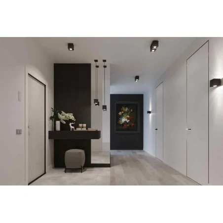 Plafony - plafon czarny kwadratowy natynkowy 1x40w gu10 quad sl.0022 sollux 