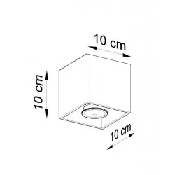 Plafony - plafon czarny kwadratowy natynkowy 1x40w gu10 quad sl.0022 sollux 