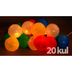Oswietlenie-choinkowe - polskie lampki choinkowe plastikowe kule global 20 sztuk ip20 z gniazdem pw/0066 rum-lux 