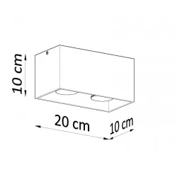 Lampy-sufitowe - podwójna oprawa sufitowa czarna podtynkowa 2x40w gu10 quad sl.0381 sollux 