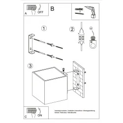 Kinkiety-do-salonu - kinkiet dwustronny kwadrat 1x40w g9 quad sl.0057 sollux 