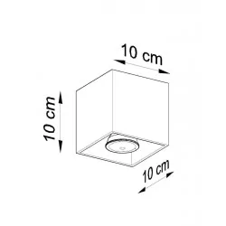 Lampy-sufitowe - szare oświetlenie sufitowe kwadrat 10cm 1x40w gu10 quad sl.0024 sollux 