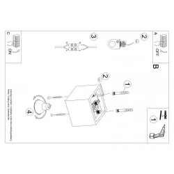 Lampy-sufitowe - szare oświetlenie sufitowe kwadrat 10cm 1x40w gu10 quad sl.0024 sollux 