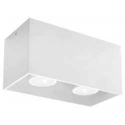 Lampy-sufitowe - lampa sufitowa podwójna biała 20cm 2xgu10 quad sl.0380 sollux 