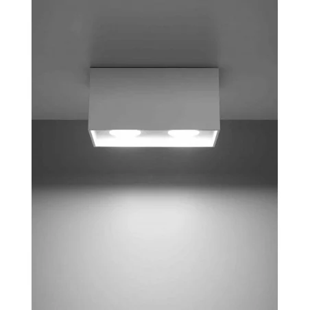 Lampy-sufitowe - lampa sufitowa podwójna biała 20cm 2xgu10 quad sl.0380 sollux 