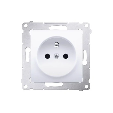 Gniazda-pojedyncze-podtynkowe - białe gniazdo pojedyncze z uziemieniem na szybkozłączki do ramek kontakt simon 54 dgz1cz.01/11 