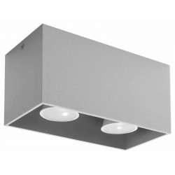 Oswietlenie-sufitowe - podwójna lampa sufitowa szara 2xgu10 40w quad maxi sl.0382 sollux